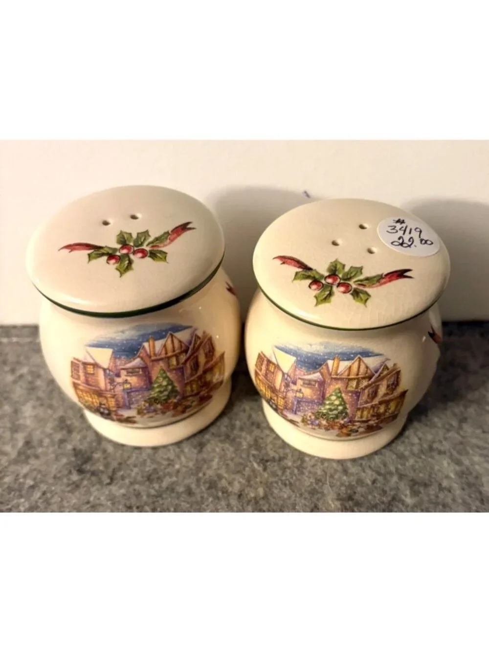 Vintage Stoneware Holiday Christmas Village Scene 3
